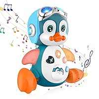 Crawling Penguin Baby Musical Toys, Baby Tummy Time Toys for Infant 0-3 0-6 6-12 12-18 Months Music Learning Crawl Interactive Development Toy with LED Lights, Babies Toddler Boy Girl Birthday Gift