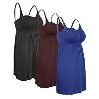 iloveSIA 3PACK Maternity Nursing Dresses Breastfeeding Dress Nightgown Tops for Labor/Delivery/Hospital
