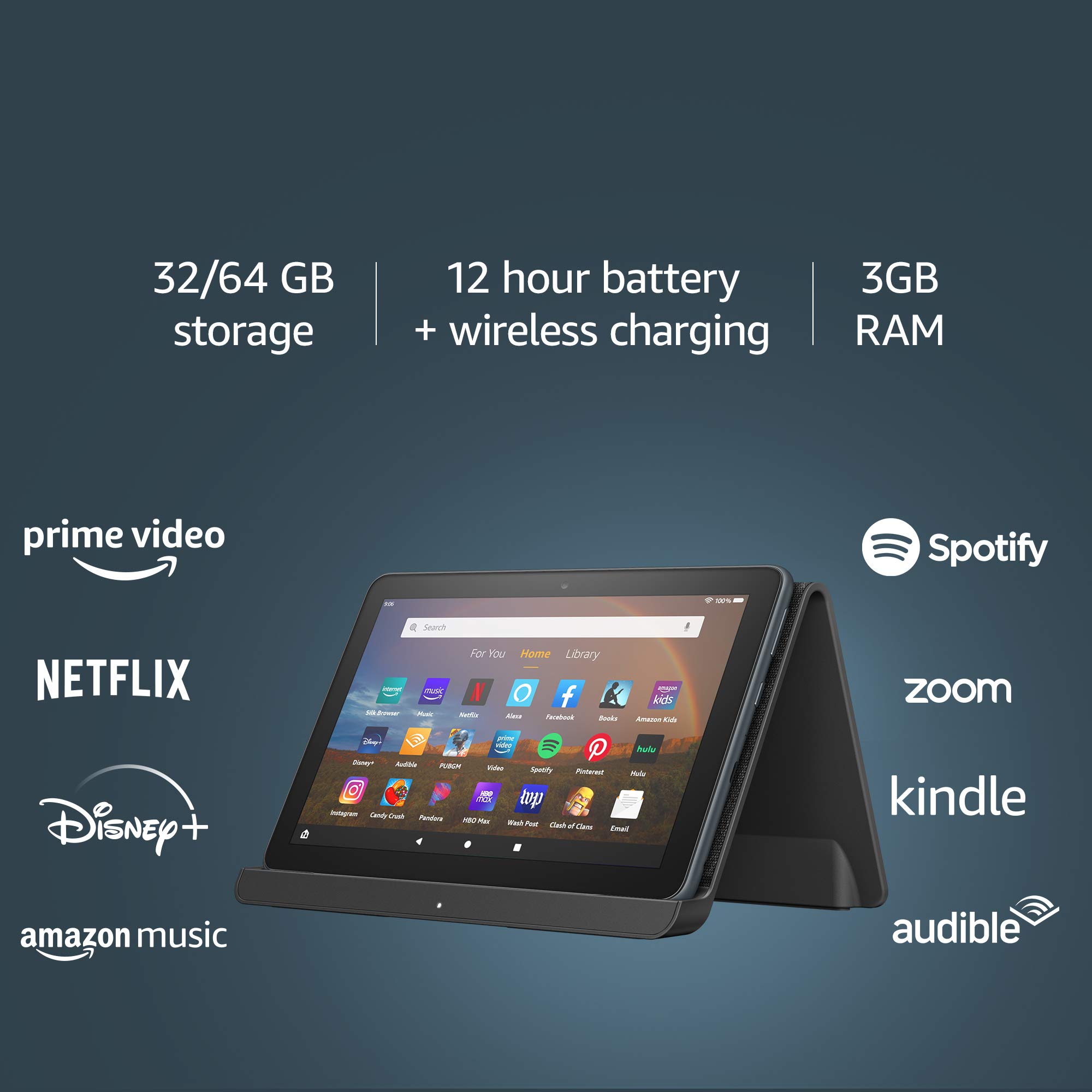 Fire HD 8 Plus tablet, HD display, 32 GB, our best 8