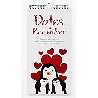 Penguin & Heart Perpetual Calendar Birthday Wall Hanging Anniversary Special Event Reminder Calendar Book Journal Stationary Wall Hanging Birthday Gift Card Planner Organizer