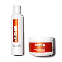 oVertone Haircare Ginger Healthy Duo - Semi-Permanent Color Depositing Conditioner & Daily Conditioner Set - Cruelty-Free Hair Color w/Shea Butter & Coconut Oil (Ginger)