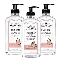 J.R. Watkins Gel Hand Soap For Bathroom or Kitchen, Scented, USA Made And Cruelty Free, 11 Fl Oz, Grapefruit, 3 Pack