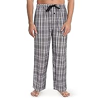Fruit of the Loom Men's Woven Sleep Pyjamas Pant, Black Grey Plaid, Medium