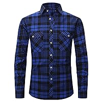 Mens Shirts Solid Long Sleeve Stretch Wrinkle-Free Formal Shirt Business Casual Button Down Shirts Casual Shirt