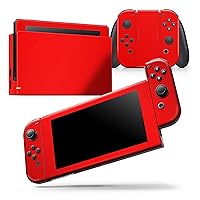 Compatible with Nintendo Switch Console Bundle - Skin Decal Protective Scratch-Resistant Removable Vinyl Wrap Cover - Solid Red