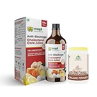 Anti Blockage Juice & Arjun Chaal Powder Combo pack Natural Heart rejuvenator 100% Ayurvedic Cholesterol care (500ml + 100gram)