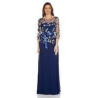 Adrianna Papell Women's 3D Embroidery and Chiffon Gown