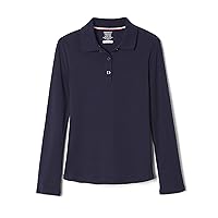 Girls' Uniform Long Sleeve Polo with Picot Collar (Standard & Plus)
