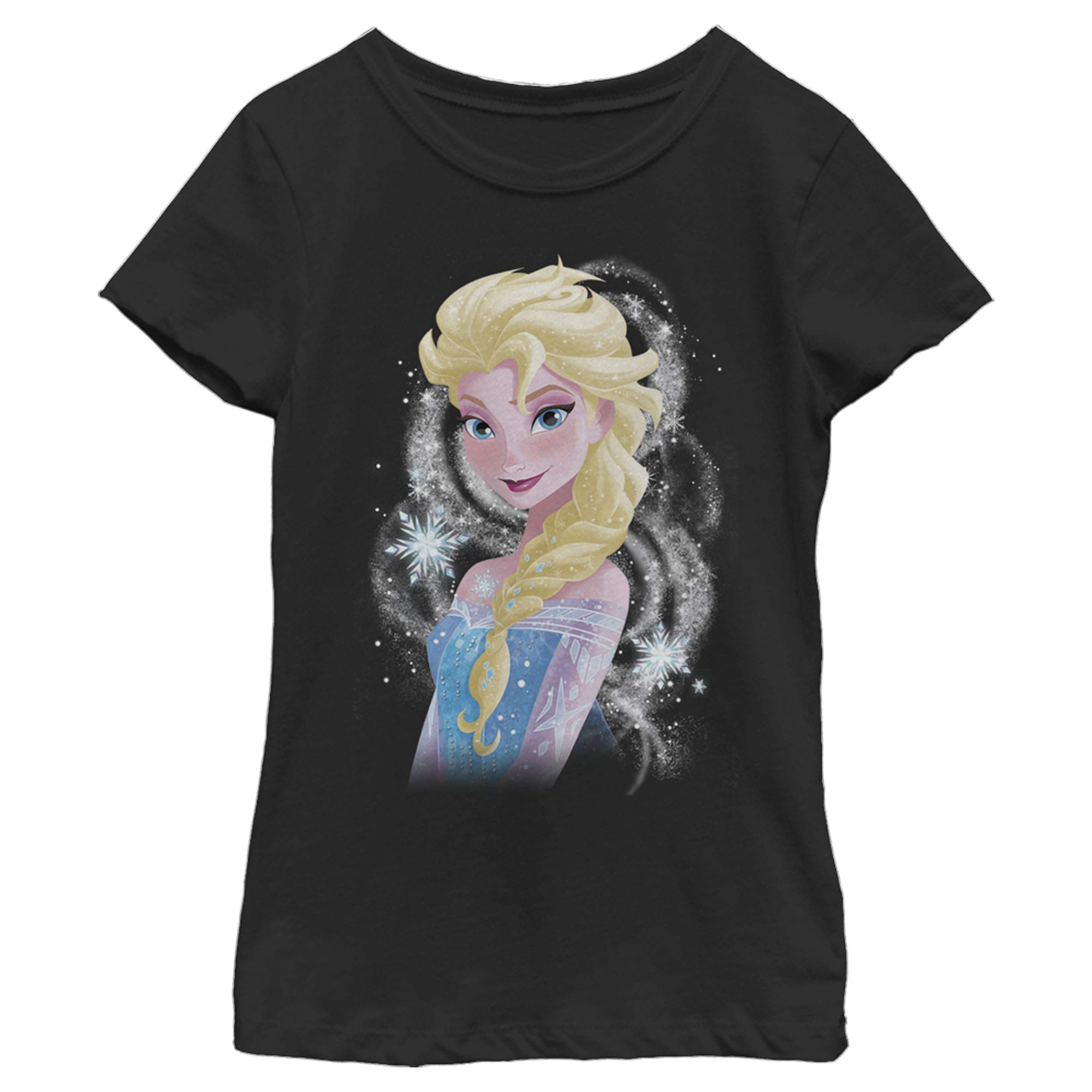 Fifth Sun Frozen Elsa Swirl Girl's Solid Crew Tee