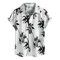 VATPAVE Boys Hawaiian Shirt Short Sleeve Button Down Shirt Summer Beach Shirts for Kids 6-14 Years