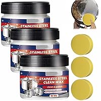 Joyoasis Stainless Steel Clean Wax, Magical Nano-Technology Stainless Steel Cleaning Paste-Surface Safe, No Residue, 100ML Jue Fish Stainless Steel Stain Cleaning Wax (3pcs)