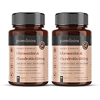 1500mg Glucosamine HLC and Chondroitin x 360 Tablets (2 Bottles of 180) - 12 Months Supply. The Most Effective and bio Active: Chondroitin 90%, Glucosamine HCL 83.1%
