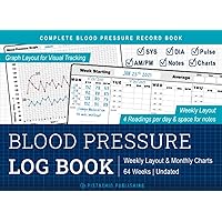 Blood Pressure Log Book: Complete Blood Pressure Record Book with Charts & Graphs - Easily Track & Monitor Daily BP Levels & Pulse Rate | Undated Weekly Layout for 68 Weeks