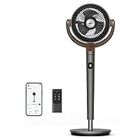 Dreo Fan for Bedroom, 120° Oscillating Standing Fan, DC Motor, Quiet Pedestal Fans, 8 Speeds, 3 modes, 23dB Low Noise, Air Circulator for Whole Room, 35-40'' Adjustable Height, Smart Control