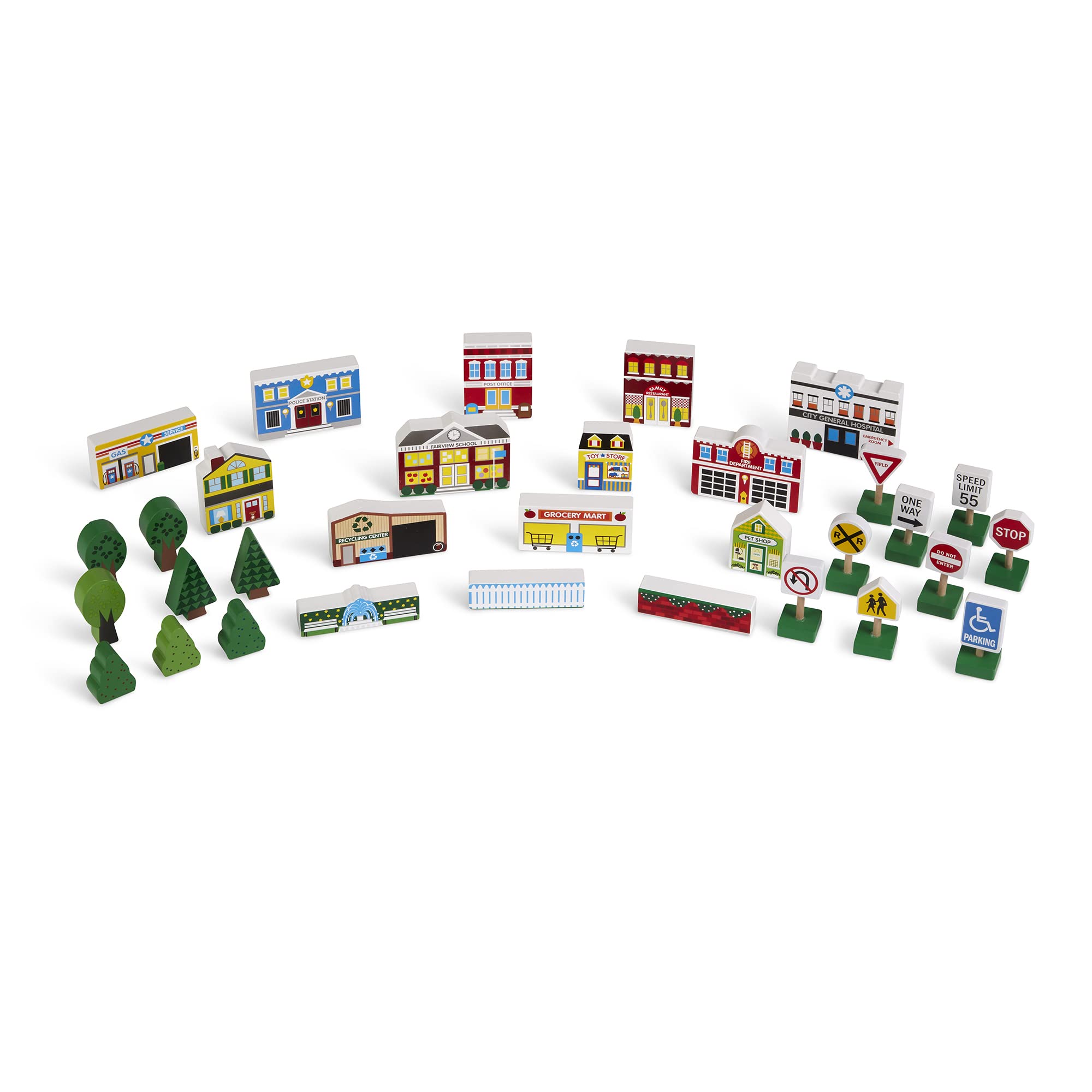 Melissa & Doug (FFP) - Pretend Play Wooden Town Play Set For Kids With Storage