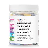 messagepillco Messages in a Bottle Friendship Gift for Your Bestfriend (50PCS) Pre-Written Capsule Letters in Plastic Jar BFF Gifts Perfect for Unique Birthday Gifts, Sister and Valentine’s Day