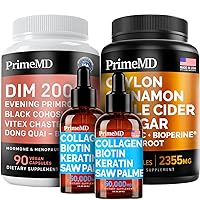 Ceylon Cinnamon (1pk), Liquid Collagen Biotin (2pk), and Menopause Support (1pk) Supplement Bundle - Potent Vitamins for Heart, Hair, Skin, Nails, Hormone, & Immune Support - Non-GMO, Vegan