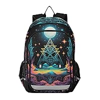 ALAZA Alchemy Moon and Stars Laptop Backpack Purse for Women Men Travel Bag Casual Daypack with Compartment & Multiple Pockets