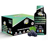 Mood Enhancer - 5-HPT, L-Tryptophan, 5 mg Melatonin, Gaba & Chamomile Extract - Wake Up Refresh And Well Rested - 12 pack Grape Afterwork 1.93 oz Drink.