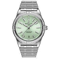 Breitling Chronomat Automatic 36 mm Womens Mint Green Dial Diamond Watch A10380591L1A1