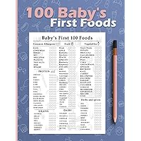 100 Baby's First Foods: Baby's First 100 Foods Tracker for Newborn use to keep track of what foods your baby’s tried | Baby Led Weaning Foods Checklist