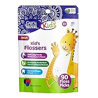 Dental Floss Picks for Kids, Extra-Long Giraffe-Shaped Picks with Fluoride, Anti-Slip & Shred-Resistant Design & Eco-Friendly Handle & Berry Flavor, Ideal for Ages 3+, 90 Count (Pack of 1)
