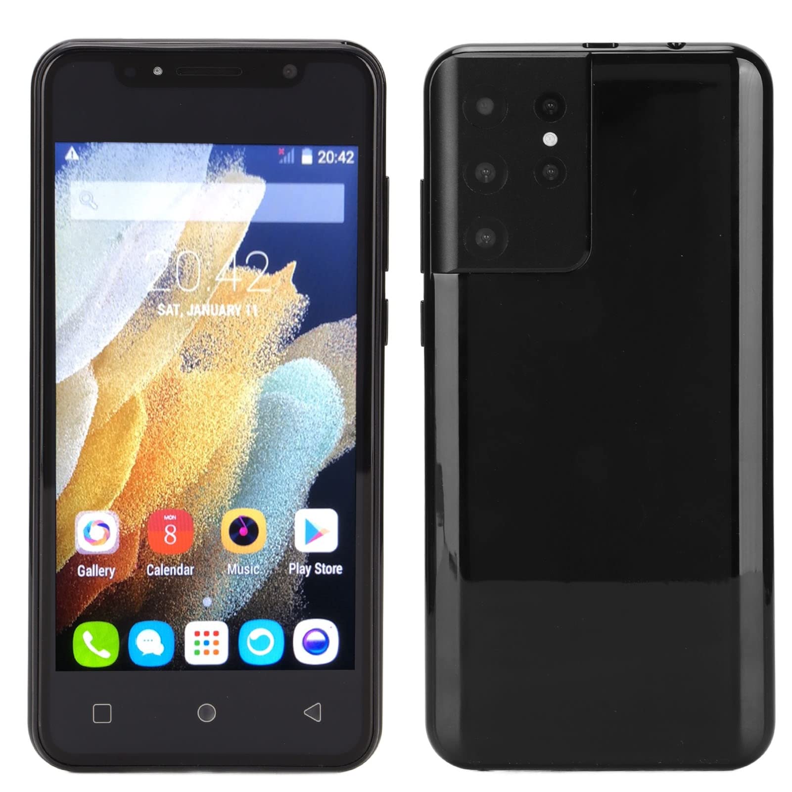 Luqeeg S21 Ultra Smartphone, 6.1In 12GB RAM 512GB ROM Black Smartphone, 24MP and 48MP Dual Camera Mobile Phone, Support Face Recognition, WiFi, BT, GPS, USSB Charging Port for 11