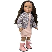 18 Inch Dolls with Soft Hair and Accessories – Soft Body 18 inch Doll with Sleeping Eyes, Poseable Vinyl Arms & Legs, Dress Outfit – Cute 18