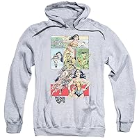 Wonder Woman Wonder Woman 75th Annivesary Comic Page Adult Pull Over Hoodie Heather Athletic Heather