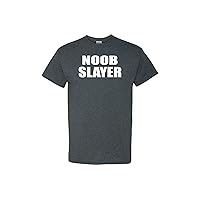 Funny Noob Slayer T-Shirt Men's Sarcastic Joke Tee Shirt Gamer Video Game Player