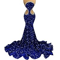 Sparkly Prom Dress Beaded Sequin Glitter Pageant Gala Celebrity Mermaid Evening Party Gown