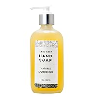 Earl Grey Liquid Soap - Vegan, Sulfate-Free, Hypoallergenic, All-Natural, Plant-Derived, Eco-Friendly Refillable, Made in USA, 8oz Glass Bottle