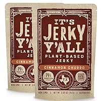 Plant Based Jerky CINNAMON CHURRO | Beyond Tender and Tasty Vegan Snacks | All-Natural Ingredients, Non-GMO, Gluten Free, Vegetarian (2 Pack)