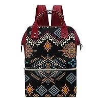 BohoEthnic Pattern Waterproof Mommy Bag Large Mommy Diaper Bags Travel Backpack for Unisex