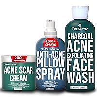 TreeActiv Charcoal Acne Face Wash & Acne Scar Cream &Anti-Acne Pillow Spray