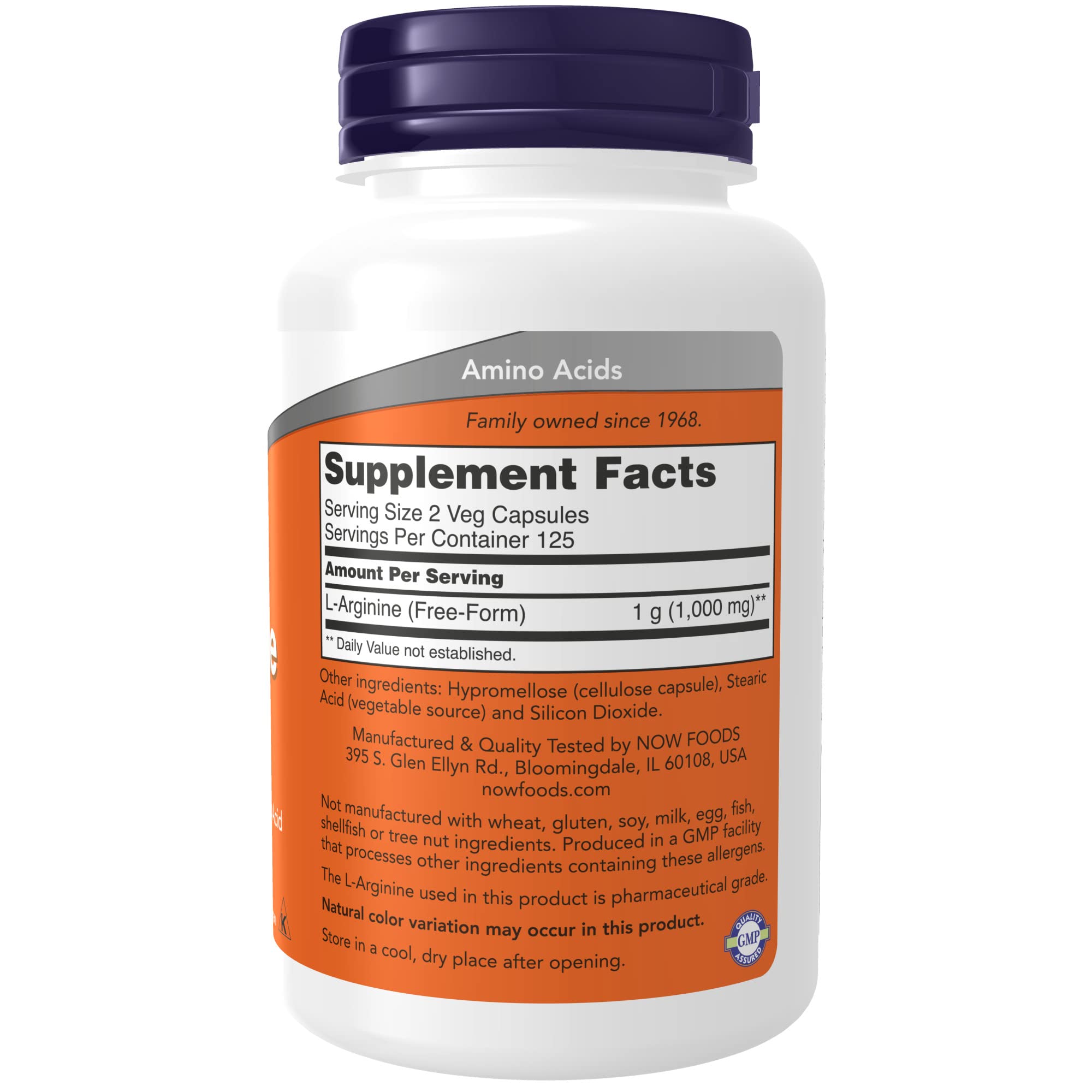 NOW Supplements, L-Arginine 500 mg, Nitric Oxide Precursor*, Amino Acid, 250 Veg Capsules (Pack of 2)