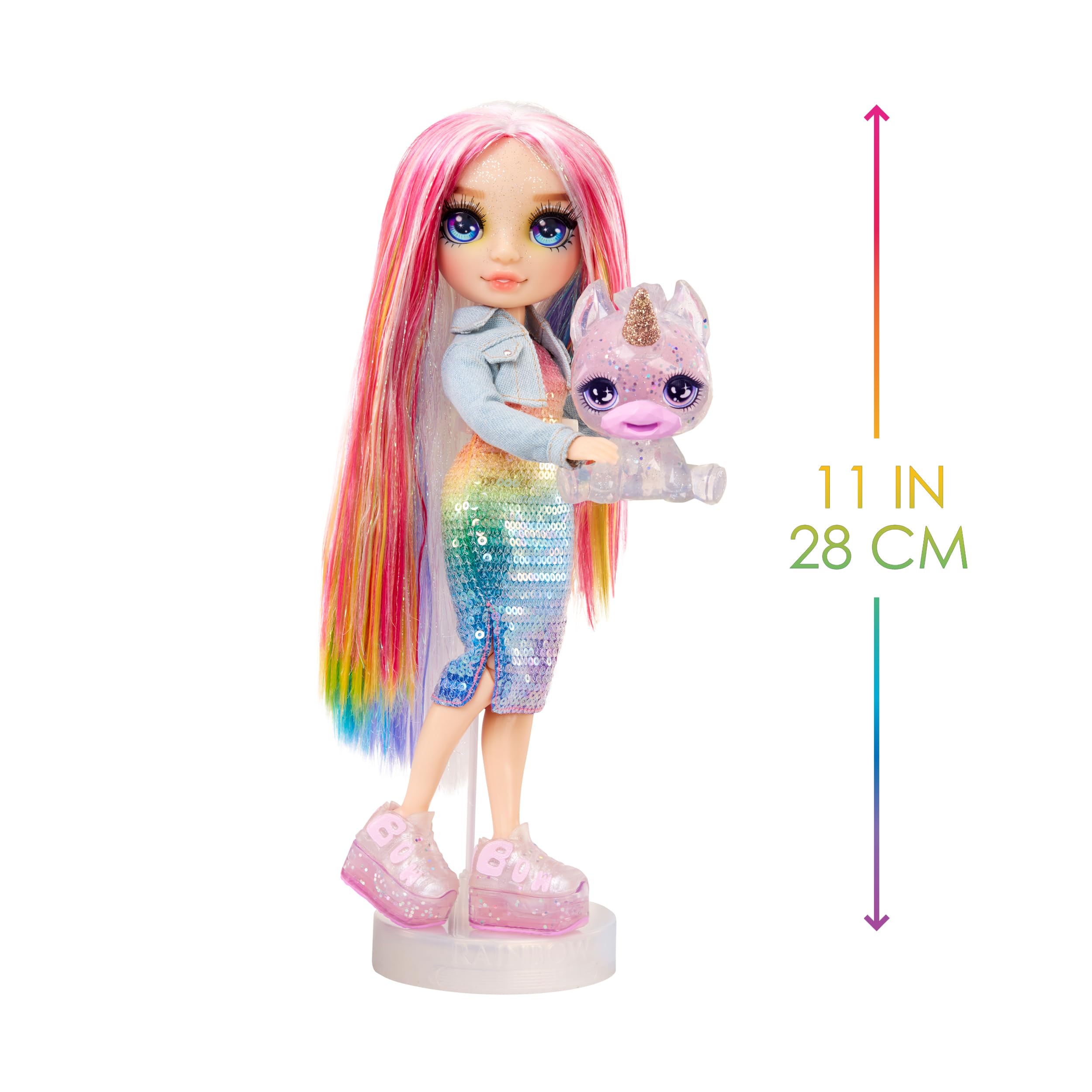 Rainbow High Amaya (Rainbow) with Slime Kit & Pet - Rainbow 11” Shimmer Doll with DIY Sparkle Slime, Magical Yeti Pet and Fashion Accessories, Kids Gift 4-12 Years