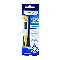 Digital Thermometer | 10-Second Readout | Fahrenheit and Celsius | Flexible Tip | Fever Alert | 1-Year Warranty