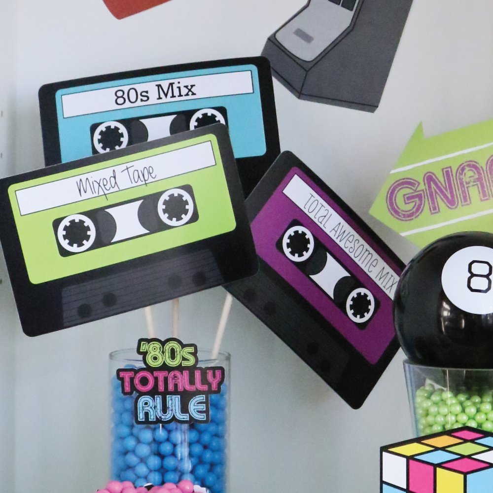 Mua 80\'s Retro - Paper Cassette Tape DIY Totally 1980s Party ...