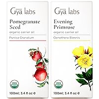 Gya Labs Pomegranate Seed Oil for Skin & Evening Primrose Oil for Face Set - 100% Pure Therapeutic Grade Essential Oils Set - 2x3.4 fl oz