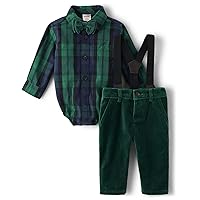 Gymboree baby-boys 3-piece Special Occasion Top and Pant Suspender SetPants