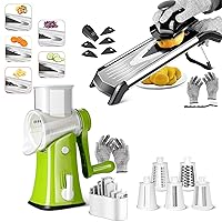 MASTERTOP Rotary Cheese Grater and Mandoline Slicer