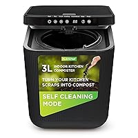 Nutrichef 3L Electric Kitchen Composter - Compost’s Organic Material & Food Scraps | Countertop Automatic Compost Bin | Dry, Crush, & Cooling Functions | Perfect for Kitchens & Apartments | Grey