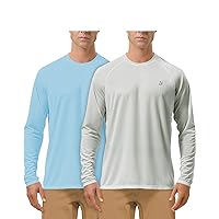 (Size: M) Men's 2 Pack UPF 50+ Fishing Shirts Long Sleeve UV Sun Protection Tops