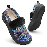 Scurtain Women Moccasin Slippers Cozy Slip on House Shoes for Women Wide Winter Mini Boots With Comfy Rubber Sole