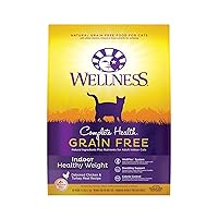 Wellness Natural Pet Food Complete Health Grain-Free Indoor Healthy Weight Chicken Recipe Dry Cat Food, 11.5 Pound Bag