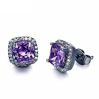 Luxury Female Green Purple Square earring q&q fashion earrings