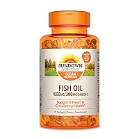 Sundown Fish Oil 1000 mg, Supports Heart Health, 72 Softgels (Packaging May Vary)