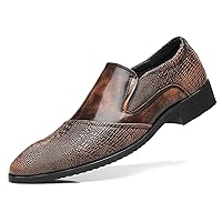 Men's Dress Oxfords Shoes Slip-on Classic Alligator Leather Formal Business Modern Derby Loafers Shoes