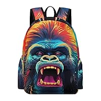 Gorilla Backpack Printed Laptop Backpack Casual Shoulder Bag Business Bags for Women Men